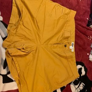 Of navy mustard yellow shorts